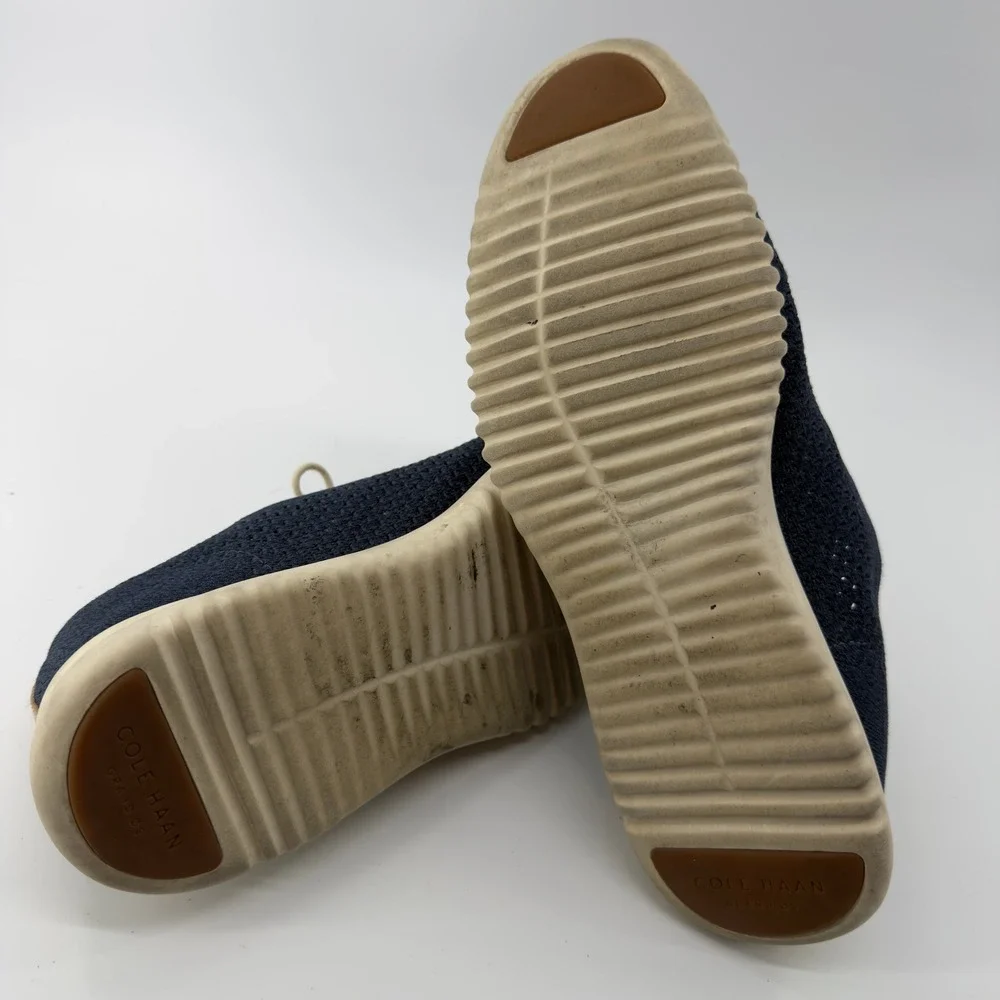 Cole Haan Zerogrand Stitchlite Oxford Navy Blue Knit Mens Shoes Size‎ 11.5